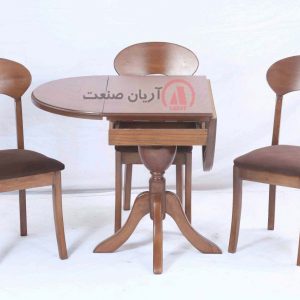 صندلی چوبی پونه ، میز چوبی بیضی تاشو