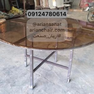 میز رستورانی گرد مدل صفحه شیشه ای