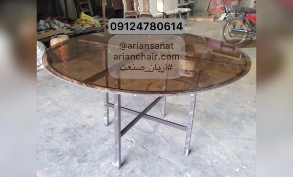 میز رستورانی گرد مدل صفحه شیشه ای