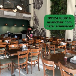میز و صندلی چوبی رستورانی مدل دوتیرک